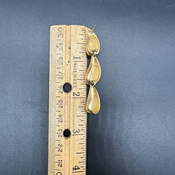 Vintage Teardrop Statement Earrings 1950s Mid Century Erwin Pearl Gold Toned - Picture 8 of 8